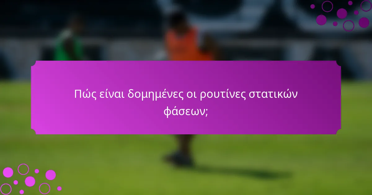 Πώς είναι δομημένες οι ρουτίνες στατικών φάσεων;