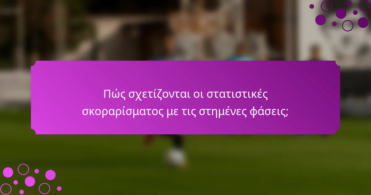 Πώς σχετίζονται οι στατιστικές σκοραρίσματος με τις στημένες φάσεις;